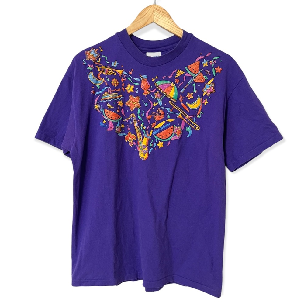 Vintage 1994 New Orleans Glitter Single Stitch Graphic Tee—L